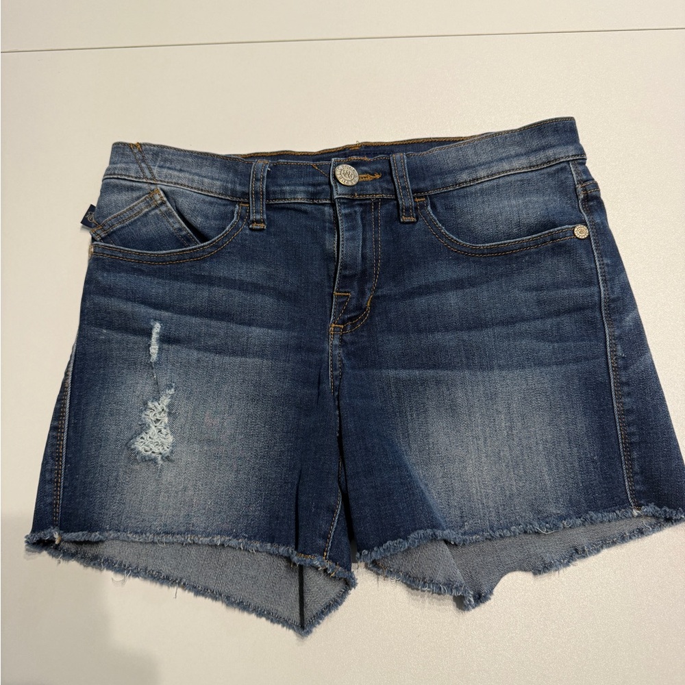 Rock & Republic Dark Blue Distressed Denim Cutoff Shorts